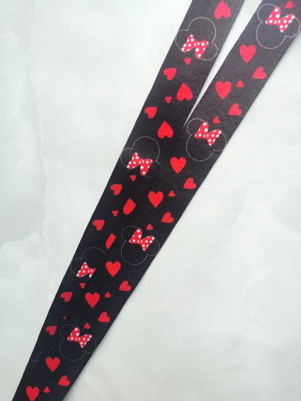 New 1 pcs Disney minnie Lanyards Keys Neck Strap For Card Badge Key Chain Lanyard Key Holder DIY Hang Rope Keyrings