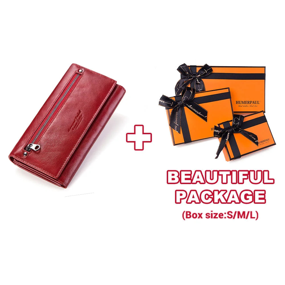 Tejesa  Leather Cell Phone Clutch Bag for RFID Protect Card Holder Purse Travel Zipper Pocket Long Handbag
