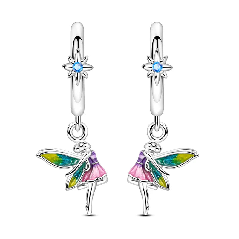 2025 Women's Earrings 925 Silver Butterfly Series Luxury Jewelry CZ Color Party Anniversary Gift