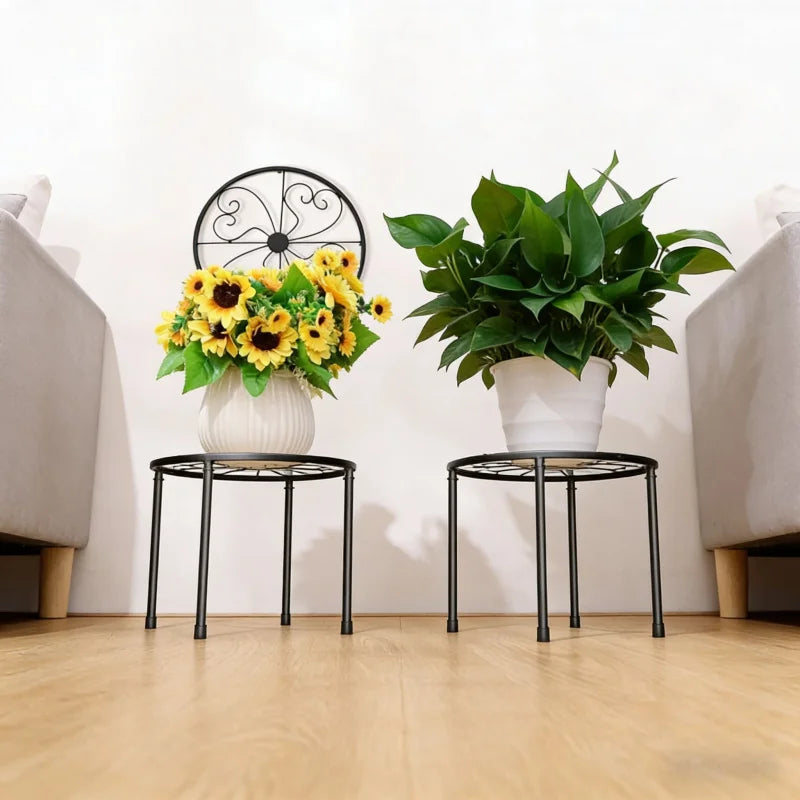 Tejesa  Black Rust-Resistant Metal Flower Stand for Indoor and Outdoor Use1-2Green Radish Climbing Frame Plant Support Access