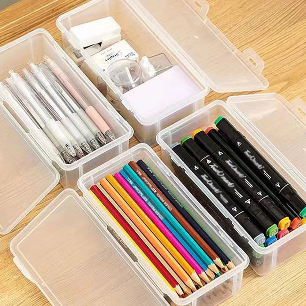 Tejesa 3/6pcs Transparent Pencil Cases/ Sketccil Case Storage Case Art Student Pencil Case/School Office Supplies