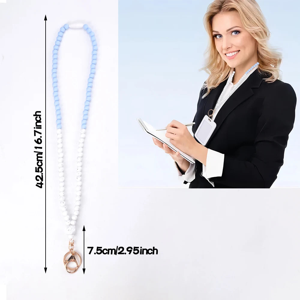 LOFCA long silicone bead pendant Key Chain for silicone necklace DIY pendant Silicone beads for gift kids key chain BPA-free