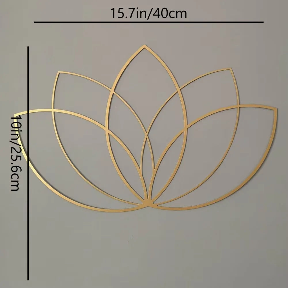 Hemasa Lotus Gold Wall Decor Metal Wall Art Yoga Teacher Gift Lotus Flower Design for Modern Living Room and Above Bed Home Decor