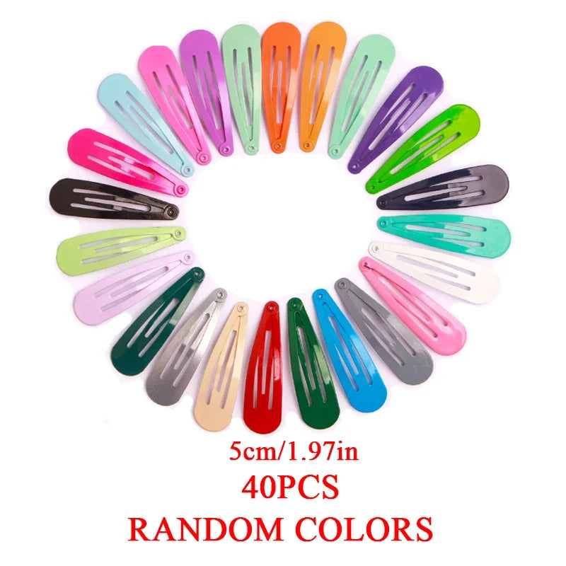 40Pcs Girls BB Hair Clips Dripping Hairpin Children Candy Color Simple Snap Clips Princess Hairpins Kids Hair Accessories