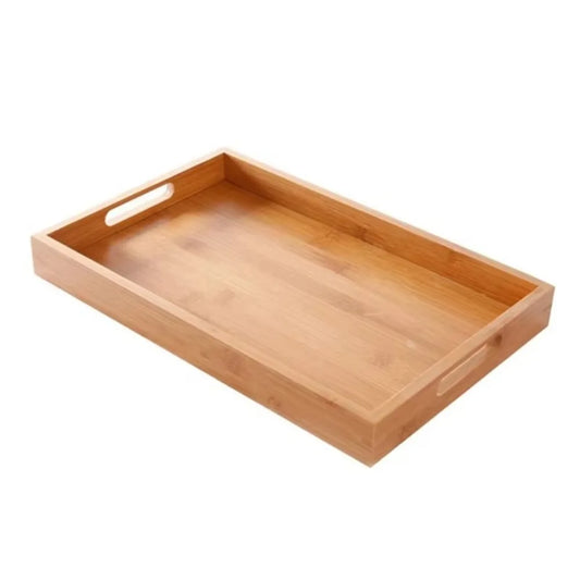 Tejesa Rectangular Storage Tray household Solid Wood Storage Plate Bamboo Water Cup Plate Home Living Room
