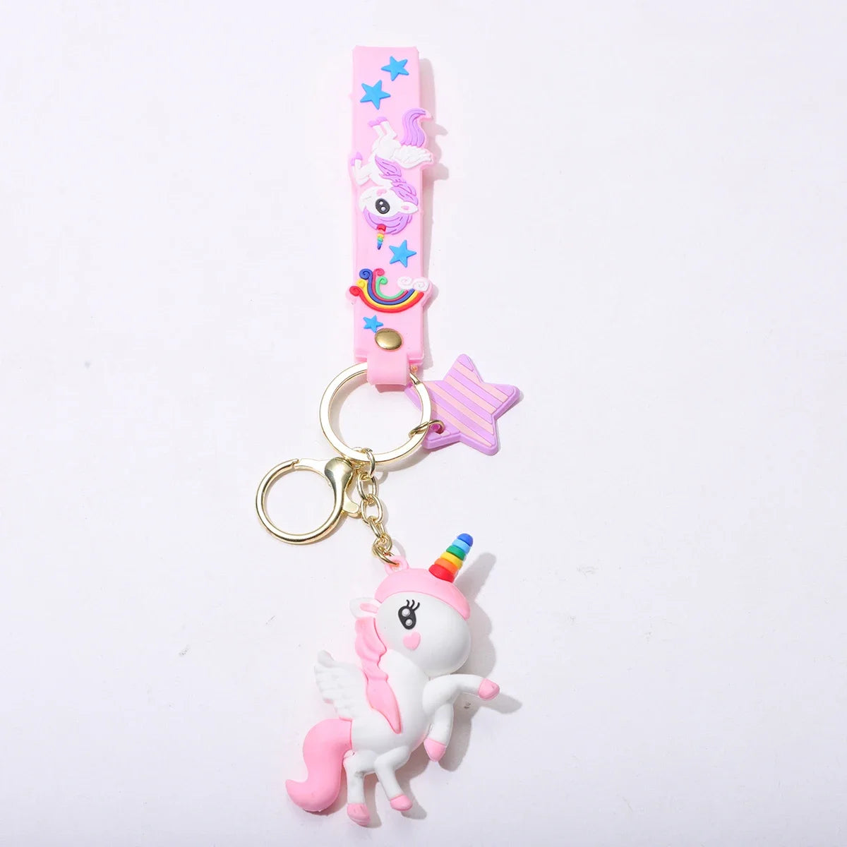 Creative Cute Little Rainbow Cartoon Unicorn Key Chain for Men and Women, Car Bag Pendant, Small Gifts