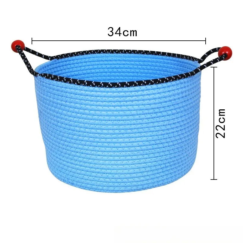 1pcs Cotton Rope Storage Basket for Home Bedroom Living Room Bathroom Closet Toy Clothes Blanket Storage Decorative Woven Basket