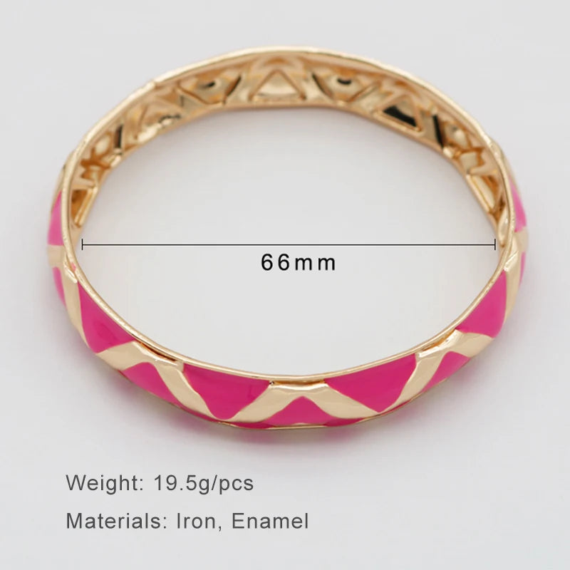 Fuchsia Enamel Metal Bangles For Women New Designed Fashion Trendy Jewelry Accessories Gifts Bohemia Fancy Styles Bijoux MQ069