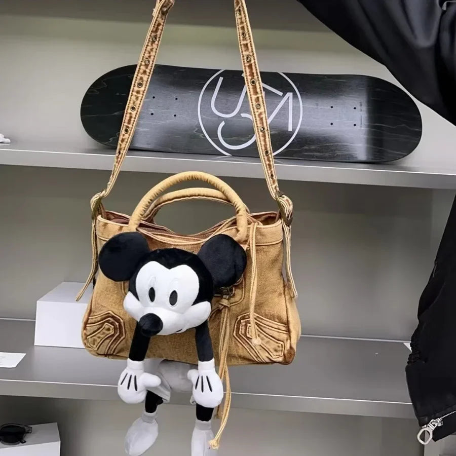 Disney Purses and Handbags Mickey Dolls Shoulder Bag High-capacity Crossbody Bags for Women Cute Cases Korean Fashionable Pouch