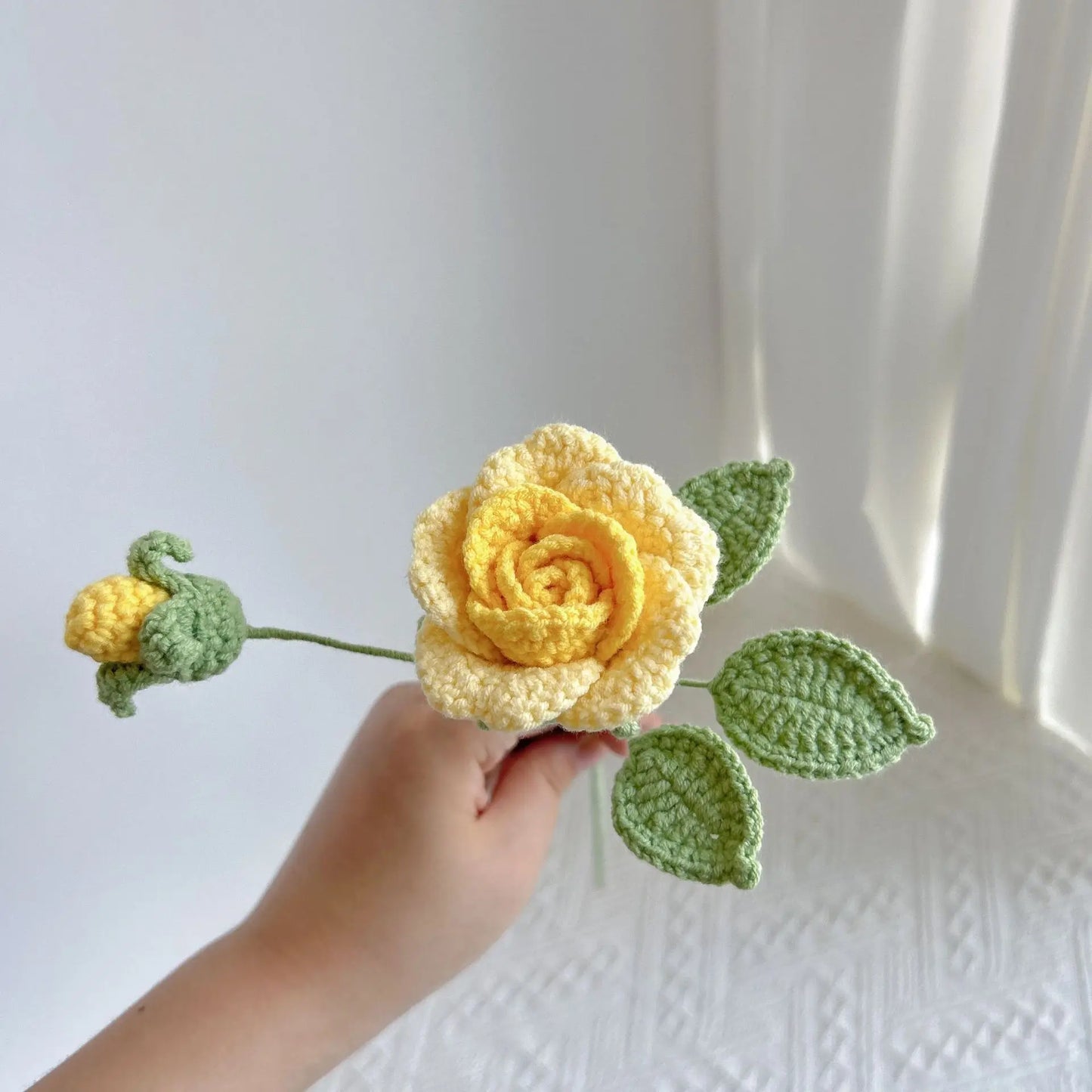Hemasa 2 Pcs Rose Crochet Bouquet /Knitted Rose Flowers/Handwoven Bouquets
