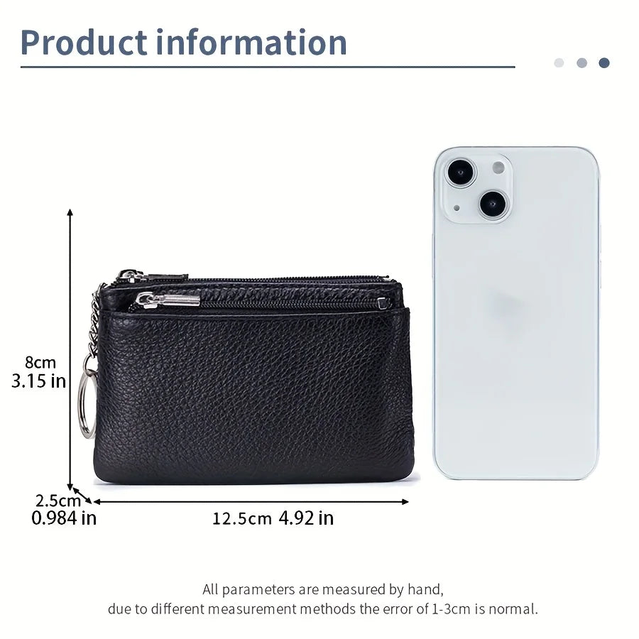 Hot sale Geniune Leather Lady's Coin Purses Short zipper Chain Wallets high quality Card Holders Small Mini Key Wallets Women