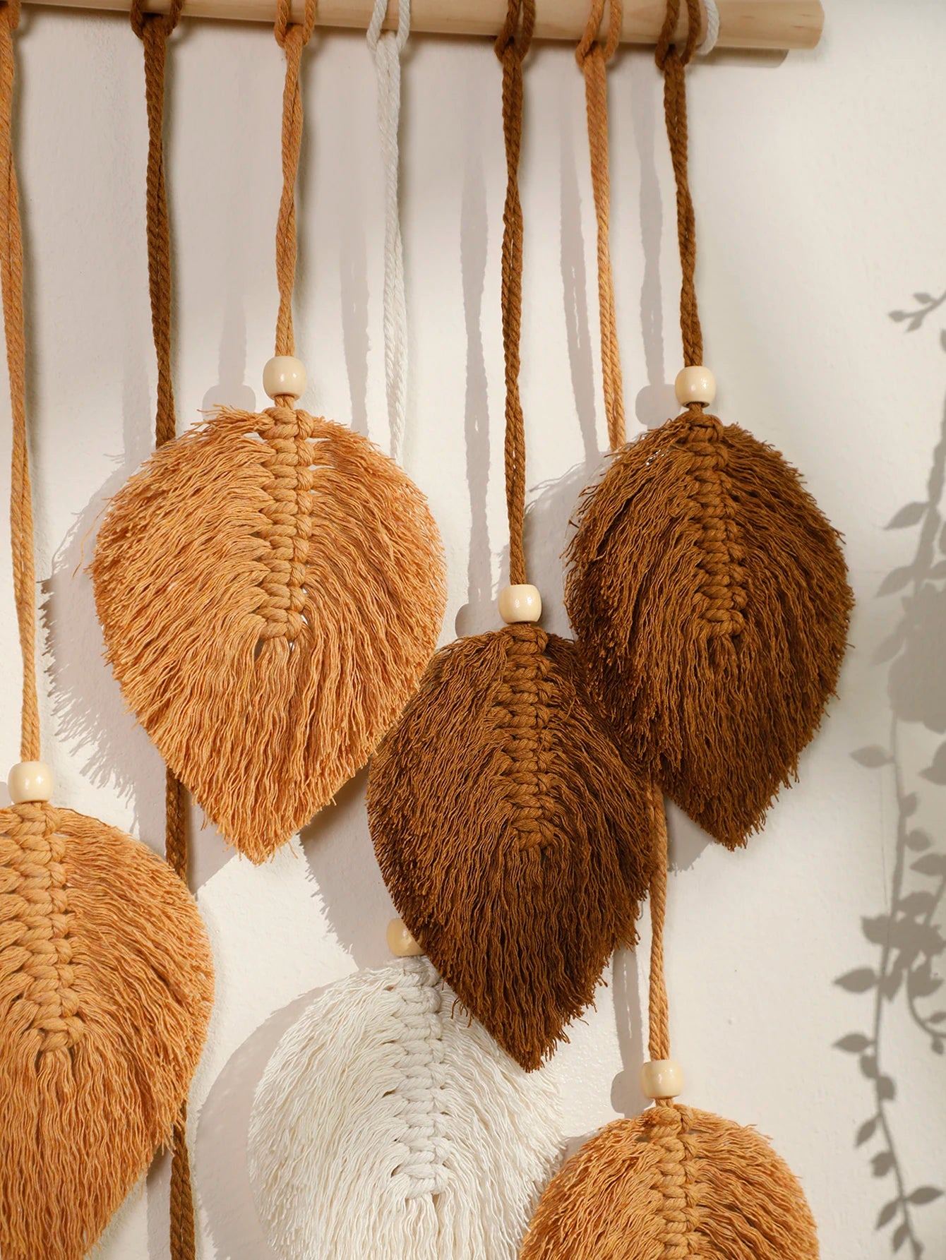 Hemasa Leaf Macrame Tapestry Brown Green Wall Tapestry Boho Home Decoration Macrame Wall Hanging Home Living Room Decors Aesthetic Gift