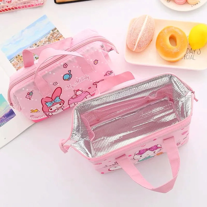 Hemasa Hello Kitty Lunch Box Bag Little Twin Star Cute Hand  Bag Canvas Lunch Box Bag Mummy Bag Girl Food my melody