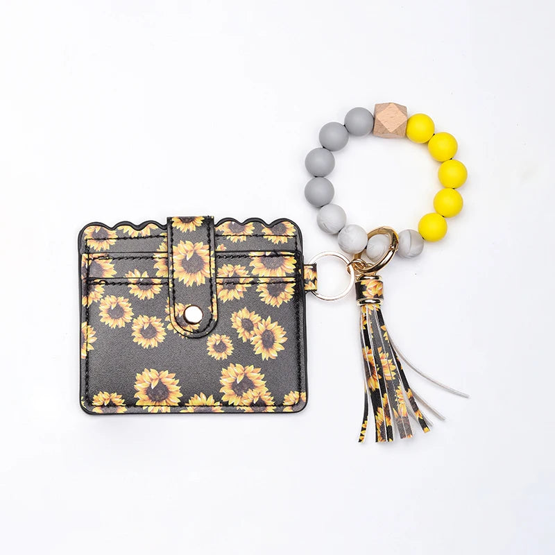 Silicone Bead Bracelet Tassel Pendant Keychain Pendant Cartoon Portable Woman Man Card Bag Multicolor Key Chain Gifts