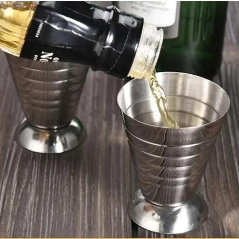 1pc Bar Cocktail Glass Mixed Drink Measure Cup 75ml Stainless Steel Cocktail Shaker 3in1 Measure Jigger Bar Party Accessories