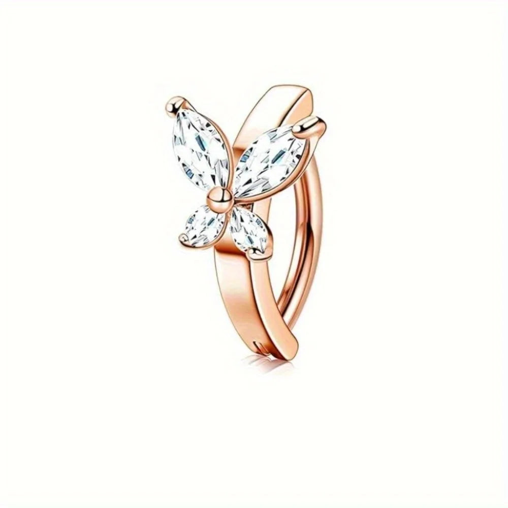 FINREZIO 1Pc Surgical Steel 14G Clicker Belly Button Rings for Women and Men CZ Reverse Navel Barbell Ring Body Piercing Jewelry