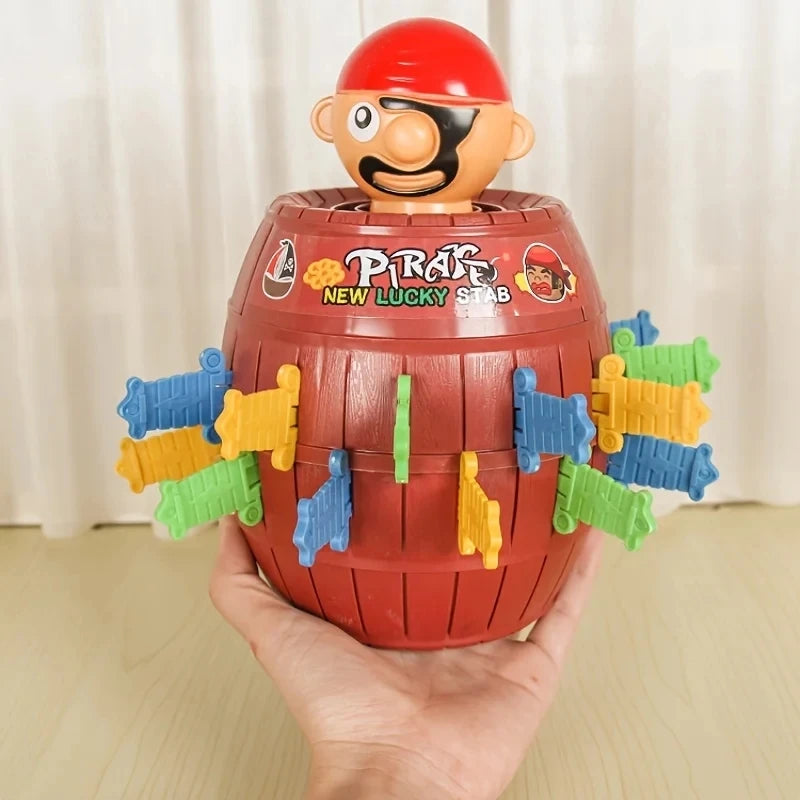 Hemasa Funny Tricky Toy Pop Up Pirate Barrel Toys Swashbuckling Games Running Man Pirates Bucket Sword Stab Family Board Game for Kids