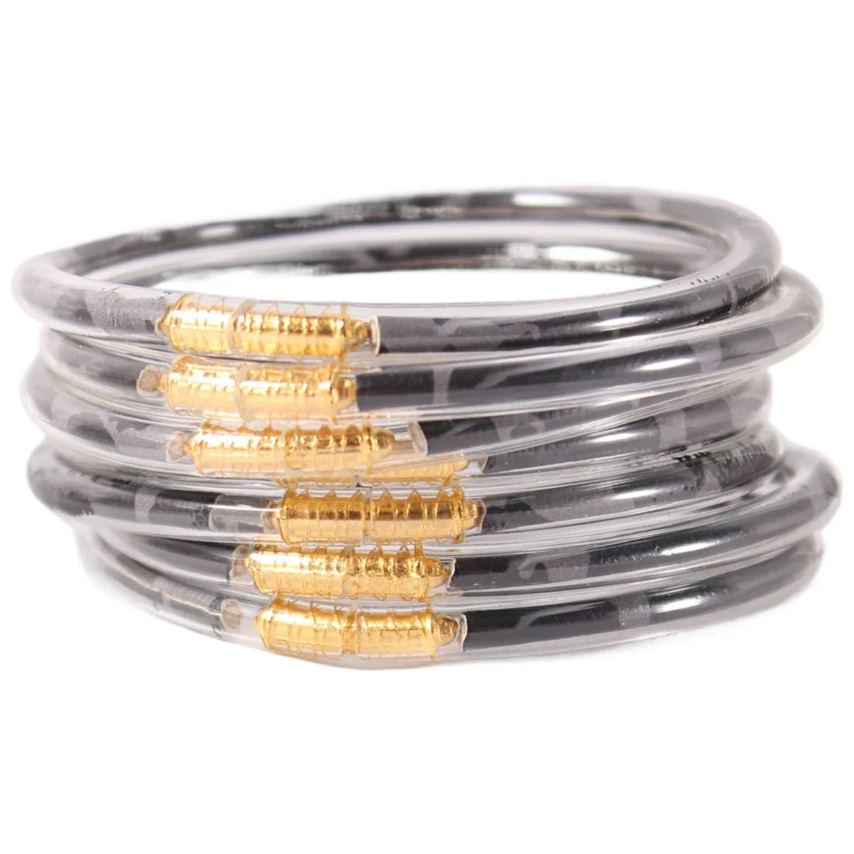 7pcs/set Stack Leopard Print Bangle Bracelet for Women Cheetah Print Silicone Bangle  Jewelry
