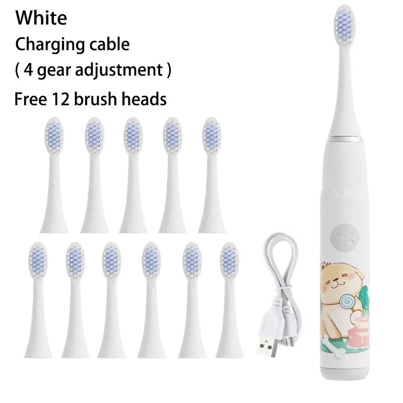 Children Sonic Electric Toothbrush Cartoon Kids With Replace The Toothbrush Head Ultrasonic Electric Toothbrush Sonic Brush Head