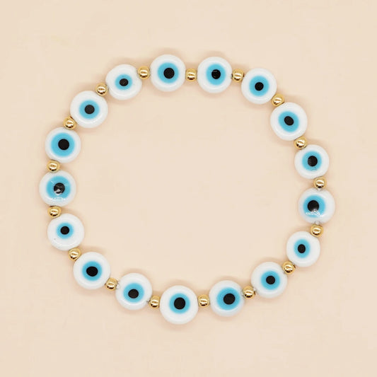 Go2Boho Evil Eye Beaded Handmade Bracelet Boho Accessories Jewelry Stretch Bracelets for Women Men Bohemia Charm Gift
