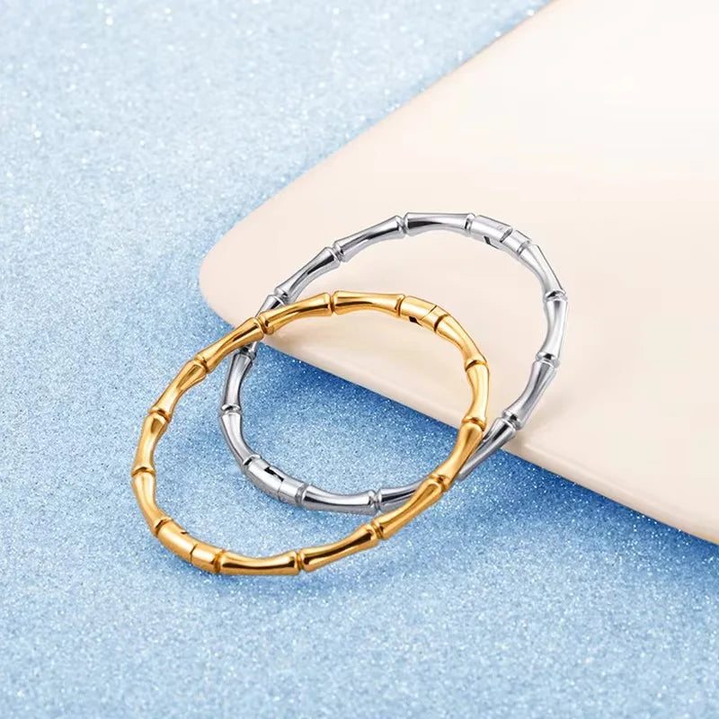 Hemasa Bamboo Cuff Bracelet Stackable Bangle Plain Water Drop Bracelet