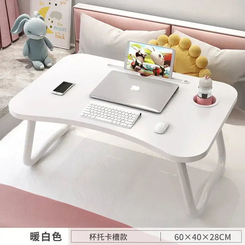 Folding Laptop Home Desk, Bed & Sofa, Bed Tray Table, Portable Lap Desk for Study and Reading, Bed Top Tray Table