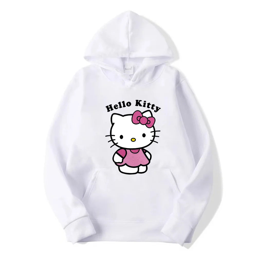 Hemasa Beautiful Hello Kitty Printed Hoodies Women Warm Comfortable Casual Hoodie