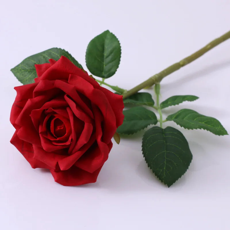 Real Touch Artificial Latex Rose Flowers Wedding Bridal Bouquet Home Dining Table Bedroom Study Garden Flower Arrangement Decor