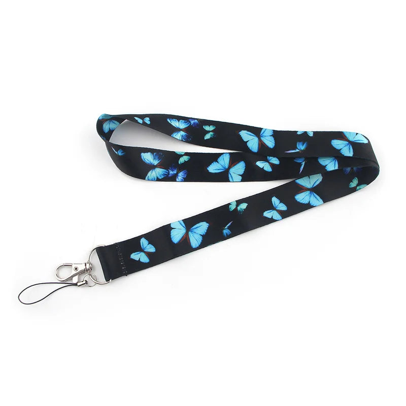 Tejesa Butterfly Lanyard Business Credit Card Holder Neck Strap Keychain Hang Rope ID Badge Holder Lariat Lasso