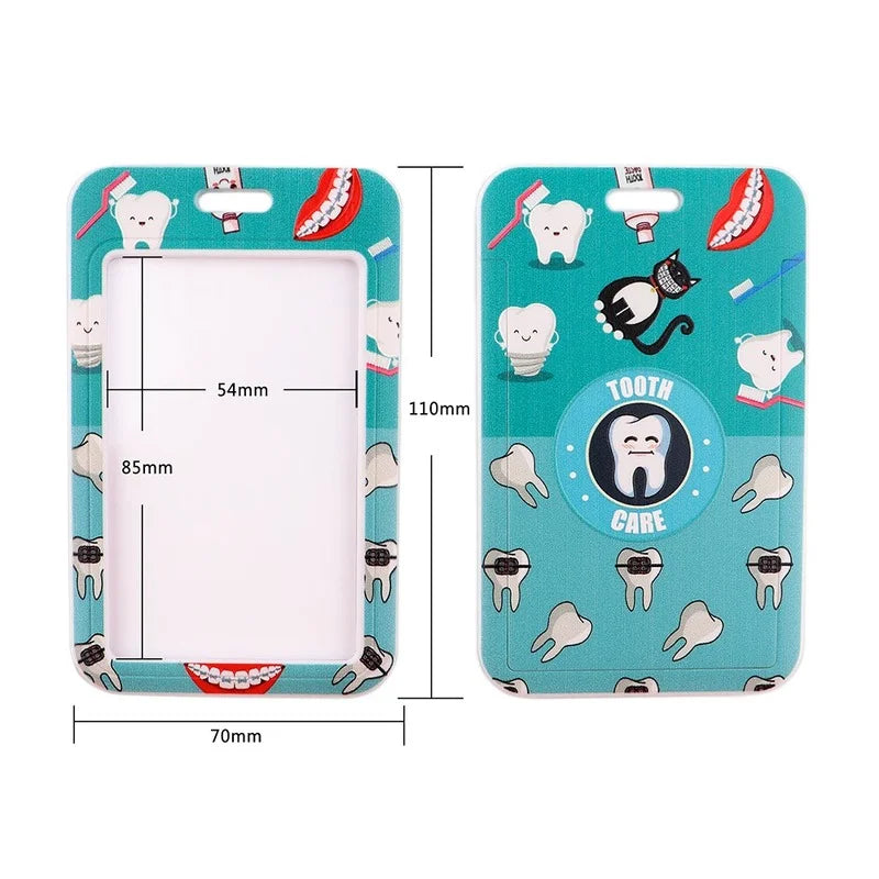 Dentist Doctor Nurse Cartoon Credential Neck Strap Lanyards Keychain ID Card Pass Hang Rope Lariat Key Chain Ring Badge Holder