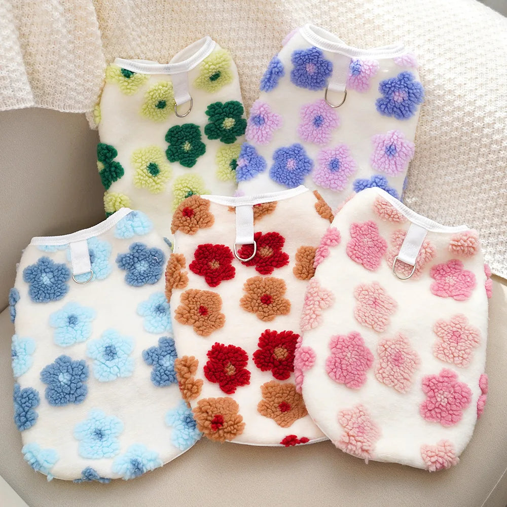 Dog Fleece Vest Warm Sweatshirt Puppy Pullover Coat with Leash D Ring Dachshund Sweaters Yorkie Clothes for Small Medium Dogs