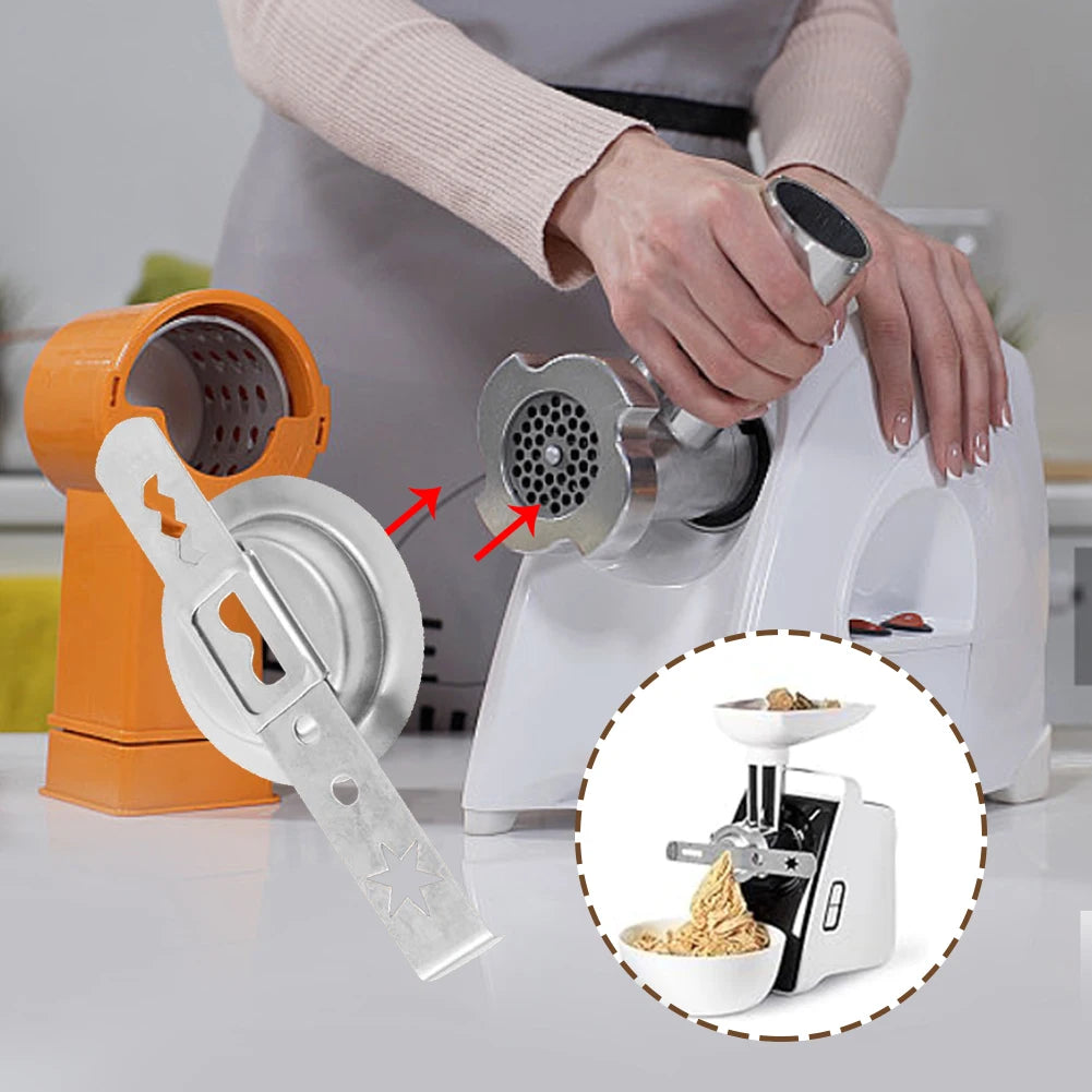 3pcs Cookie Press Attachment Stainless Steel with Connection Ring Cookie Maker Biscuit Attachment for Size 5 Meat Grinder