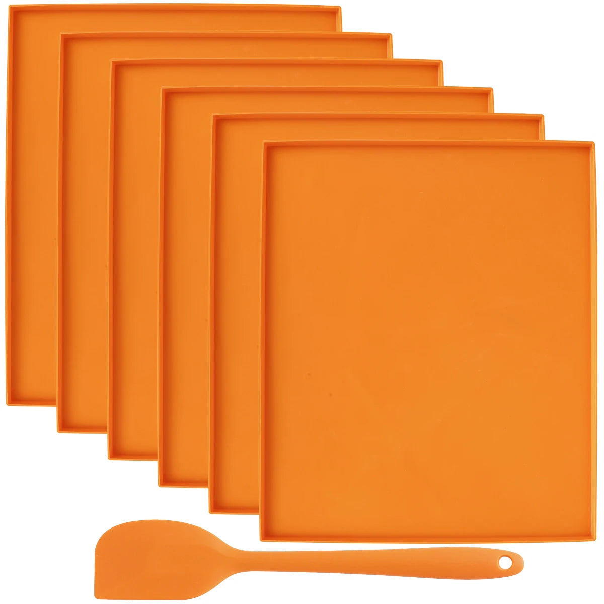 6PCS Silicone Dehydrator Sheets Dehydrator Mats with Edge Non-stick Baking Tray for Fruits Meat Vegetables Kitchen Accessories