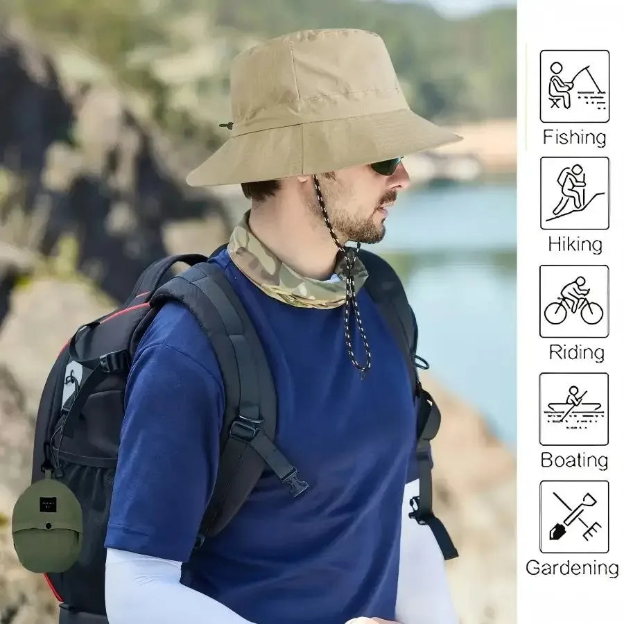 Sun Protection Waterproof Bucket Hat Summer Camping Hiking Cap Anti-UV Sun Hat Mountaineering Caps