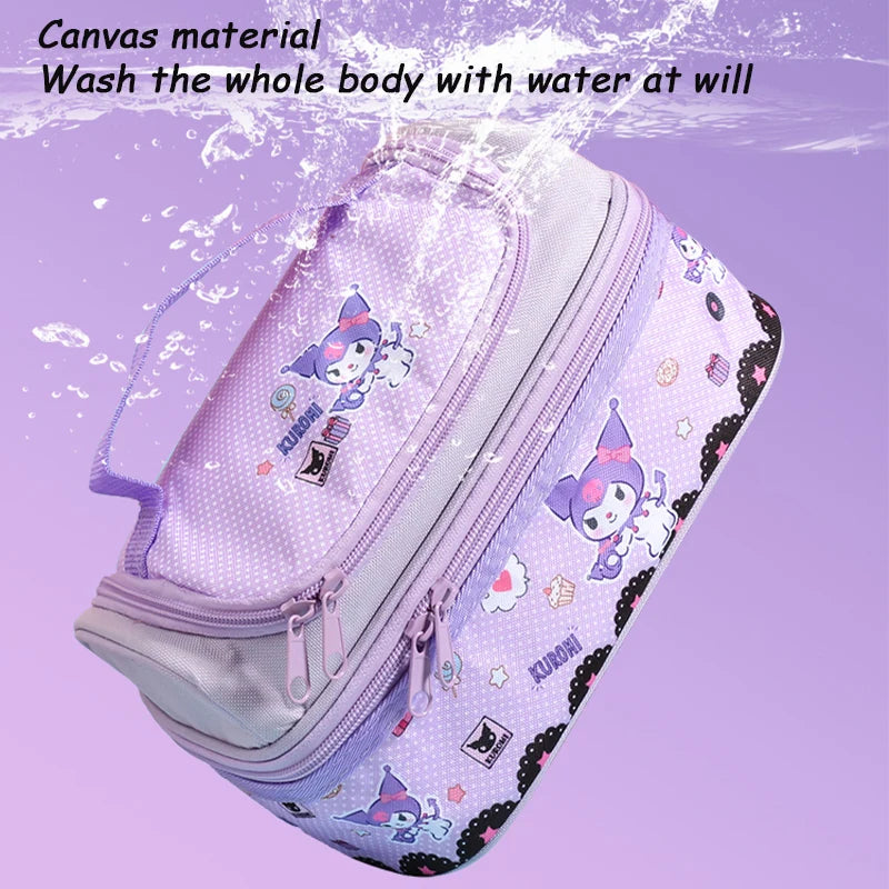Hemasa  Lunch Bag Cute Cartoon Double-layer Insulated Handbag Waterproof Bento Bag