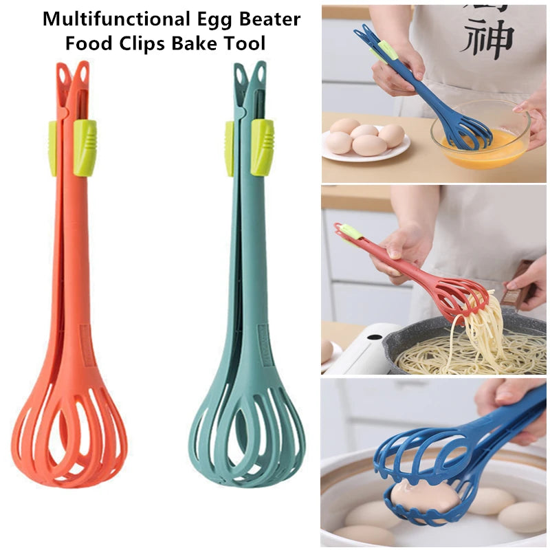 Hemasa2 pcs  Multifunctional Egg Beater Whisk Milk Pasta Tongs Food Clips Mixer Manual Stirrer Kitchen Cream Bake Tool Kitchen Accessories
