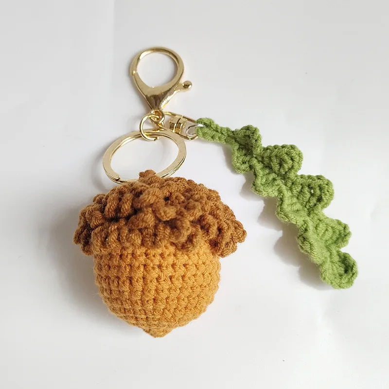 Hemasa Crochet Flower Pendant /Cute Handwoven Flower Keychains/ Knitted Flowers Bag Decor Gift Lovely Key Ring