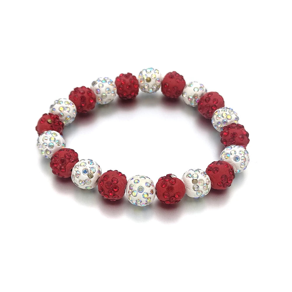 Hemasa pave disco ball beads stretchable bracelets / Bangle For Women Gift