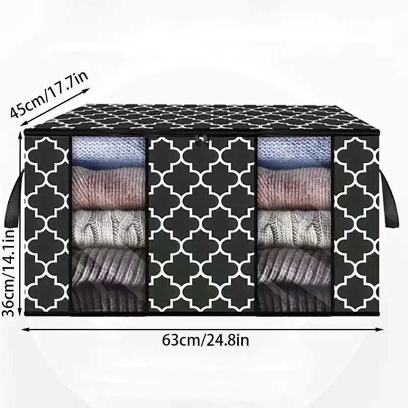 1pc Visible Window Wardrobe Storage Bag, Moisture-proof Cotton Quilt Storage And Finishing Bag, Clothing Moving Bag