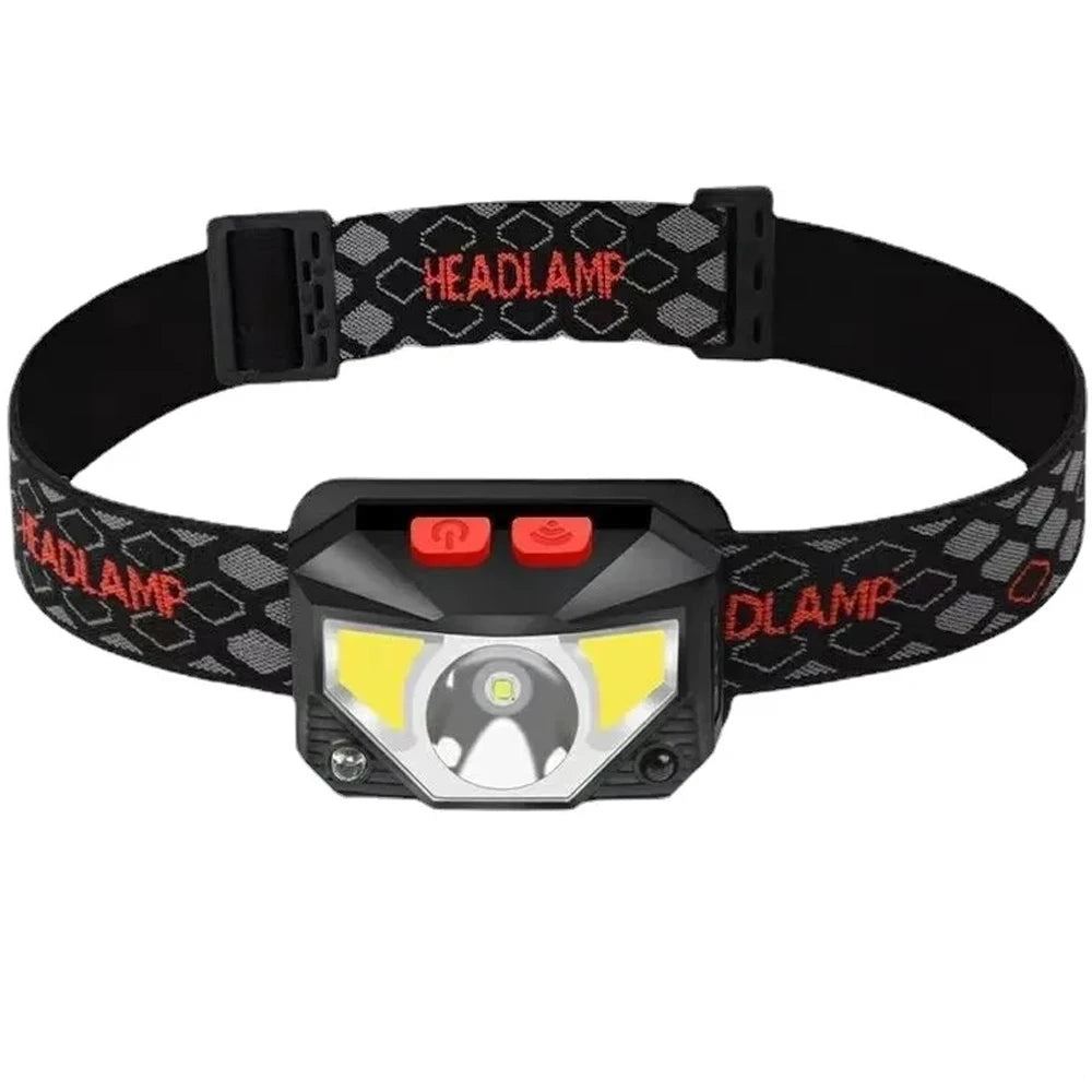 Hemasa LED Induction Headlamp Built in Battery USB Rechargeable Head Torch Outdoor Search Emergency Camping Fishing Lantern