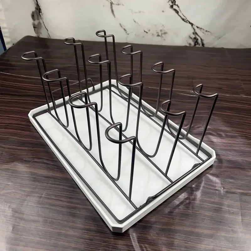 Stainless Steel Cup Tray, Inverted Hanging Rack, 8 Cup and 12 Cup Drain Rack, Home and Office Use, Durable Organizer