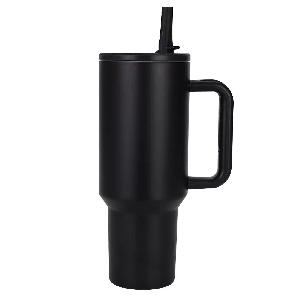 Hemasa Tumbler 40oz Stainless Steel Car Mug with Handle Straws For Thermal Iced Travel Vacuum Insulated Coffee Thermos Cup