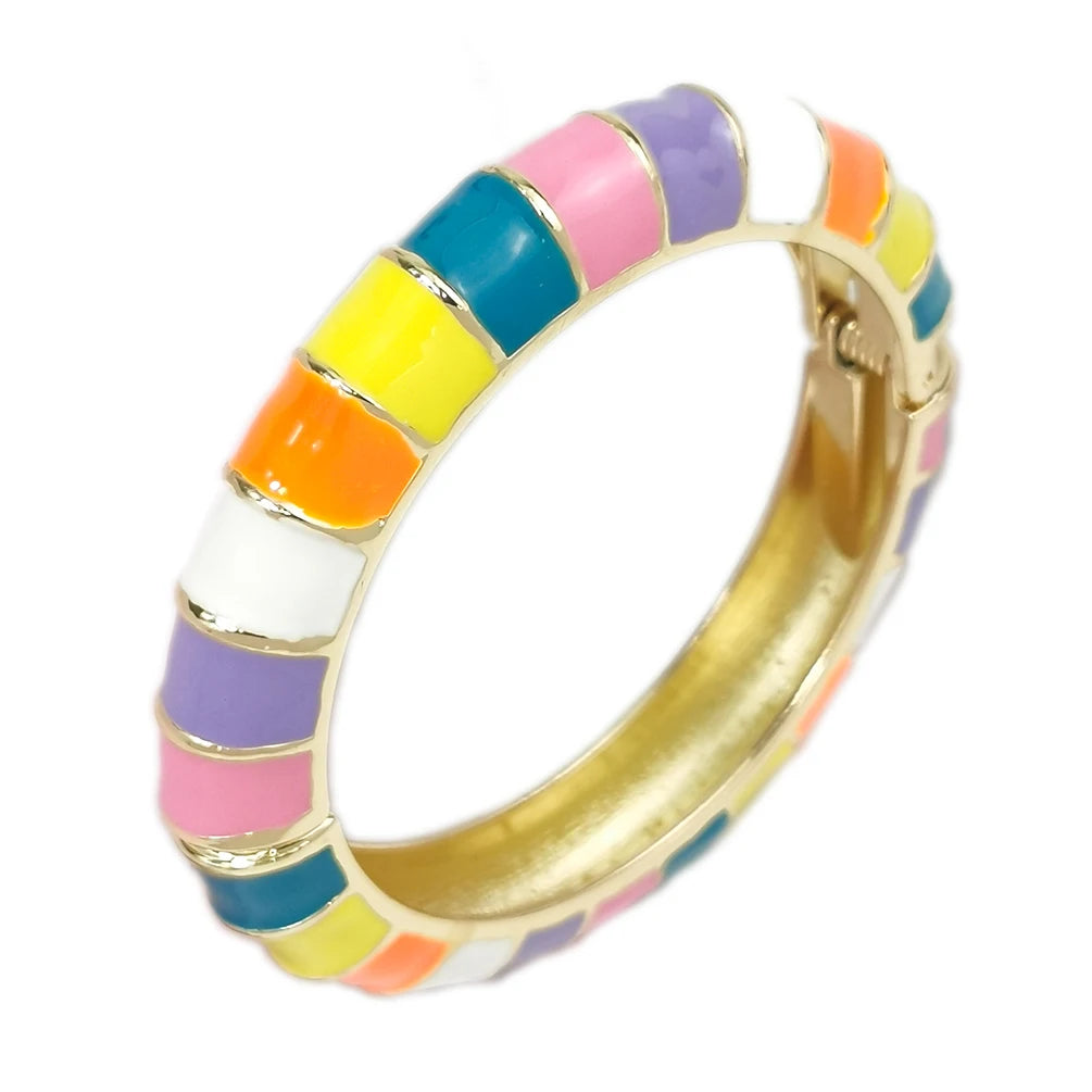 Bamboo Alloy Oil-spot Glaze Cuff Bracelets Multicolor Statement Chunky Bangle & Bracelet For Women Charm Jewelry Fashion Ethnic