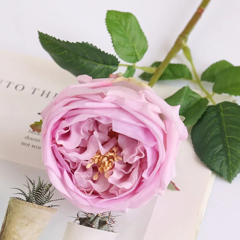 5Pc Moisturizing Rose Artificial Flowers Real Touch Rose Bridal Bridesmaid Bouquet Wedding Decor Flowers Party Home Decor Floral