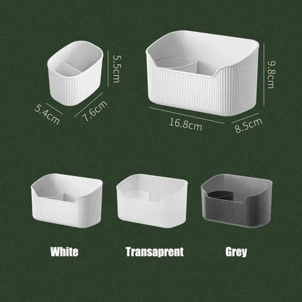 Organizer Desktop Storage Box Transparent Cotton Swab Container Makeup Brush Holder Bathroom Accessories Cosmetic Storage Box