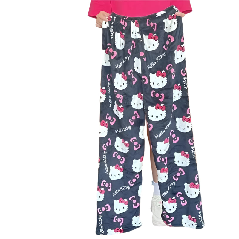 Hemasa  Hello Kitty Pajama Halloween Flannel Fashion Trousers for women