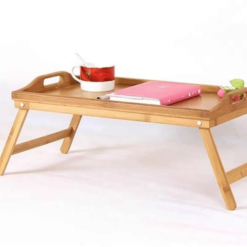 50x30x24cm Portable Natural Bamboo Bed Breakfast Tray Laptop Desk Reading Gaming Desk Folding Table Useful Simple Woolden Tool