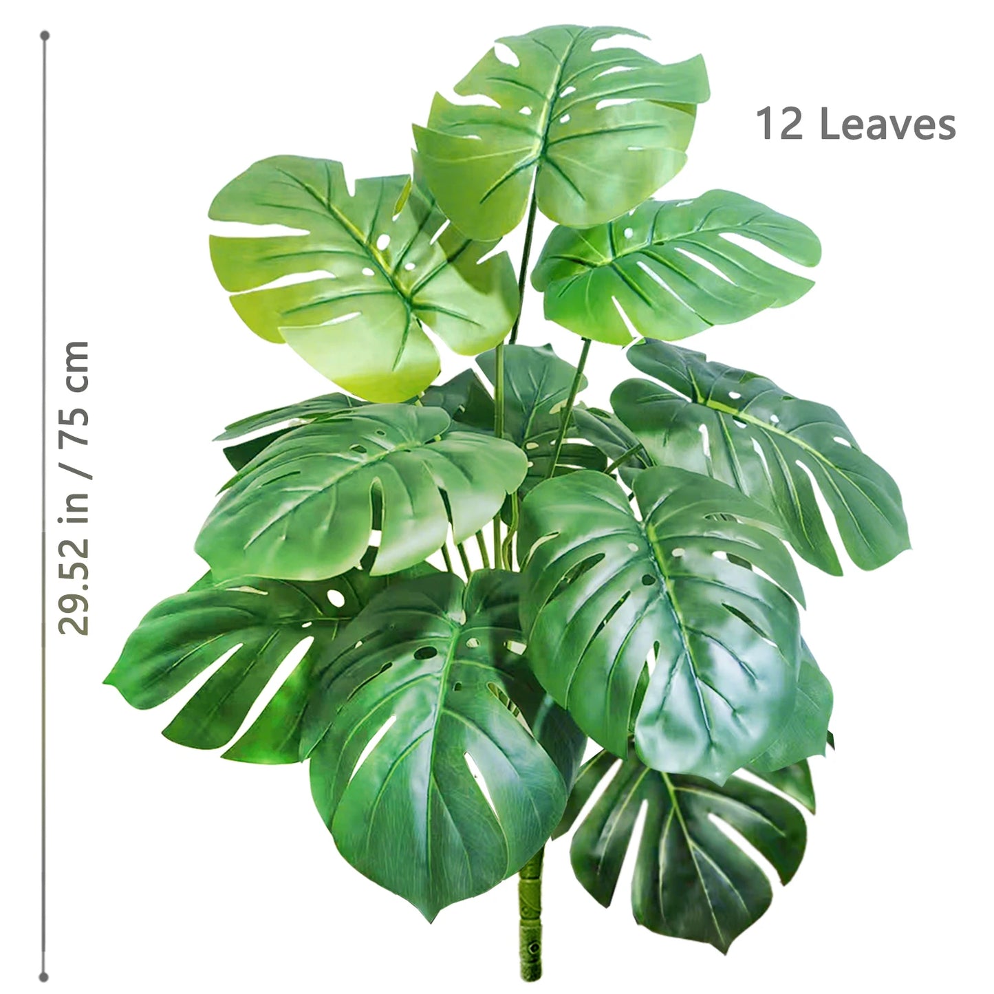Tejesa 60-103cm Artificial Monstera deliciosa Pothos Alocasia Leaf Fake Plant Ornamental Festive Home Office Decoration