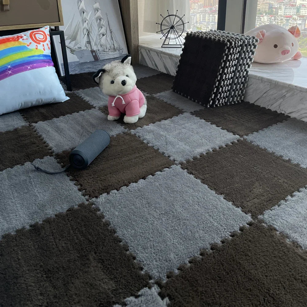 Hemasa Soft Plush Children's Mat Baby Toys Eva Foam Puzzle Carpet Warm Children Play Mats Interlocking Rugs Infant Carpet 30*30*1cm