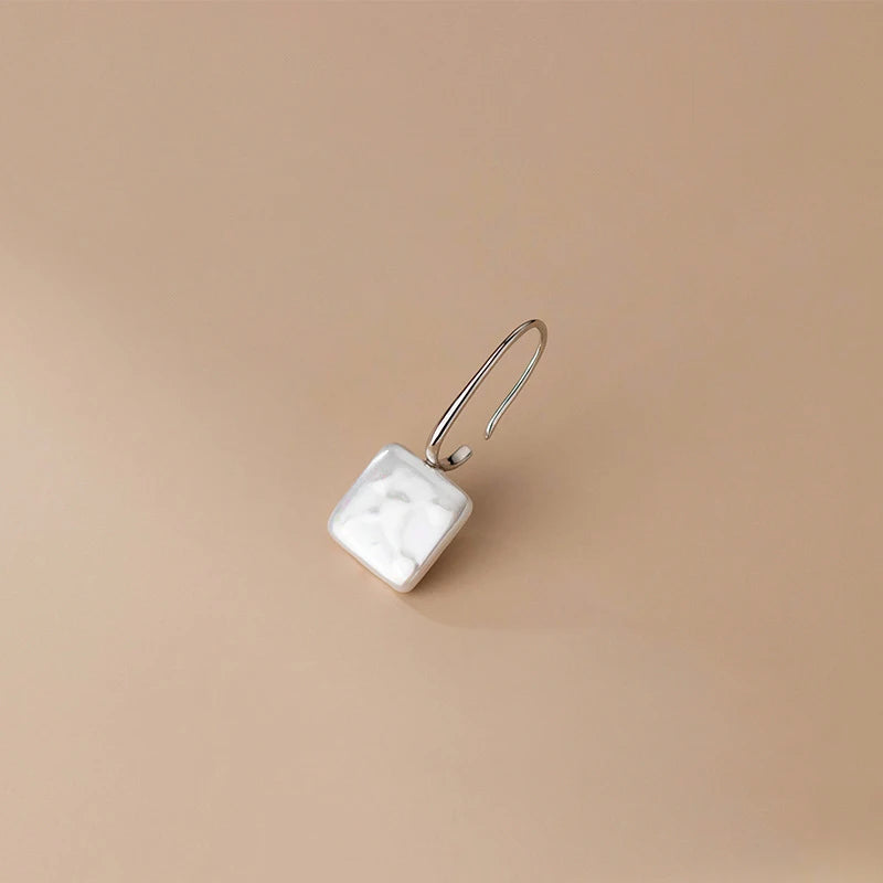 MODIAN Rainbow Acrylic Hook Earrings 925 Sterling Silver Big Square Shape Drop Earrings For Women Fine Jewerly Party Gifts